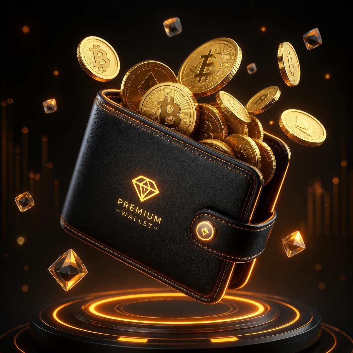 Premium wallet with coins